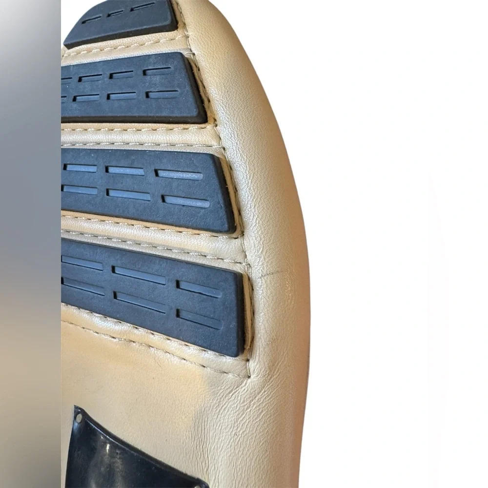 Beige Woven Leather Loafers